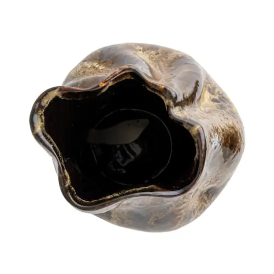 Hello Honey® 10.5" Multicolor Hand-Painted Stoneware Organic Vase with Reactive Glaze {5}