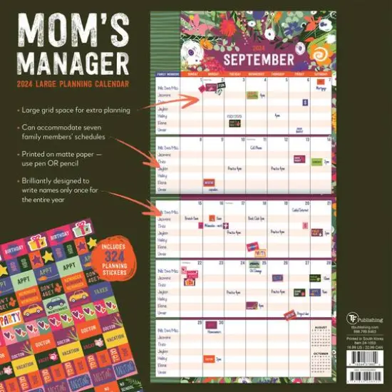 TF Publishing 2024 Mom's Manager Wall Calendar {3}