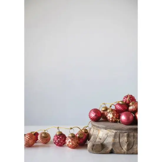 Hello Honey&reg; 6ft. Pink Mercury Glass Ball Ornament Garland {3}