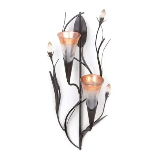 15.75 Dawn Lilies Candle Wall Sconce {1}