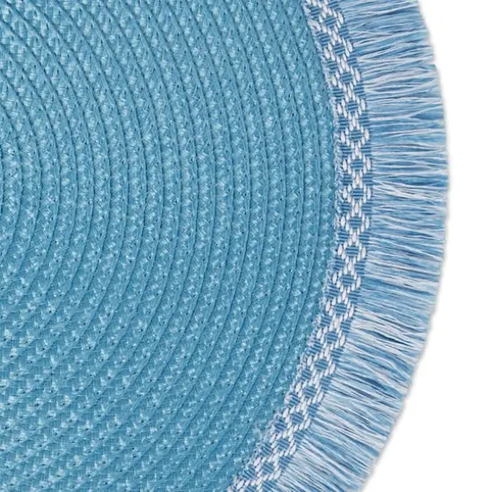 DII&reg; Round Fringed Placemats, 6ct. Storm Blue {4}