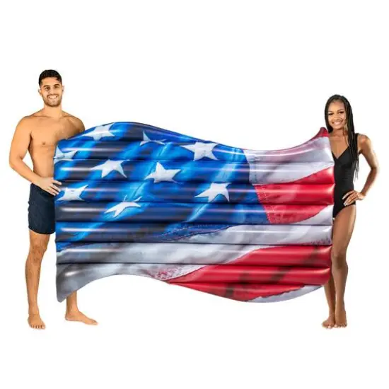 PoolCandy Stars & Stripes Waving Deluxe 2 Person Raft {1}