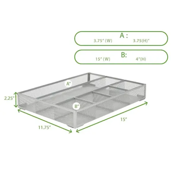 Mind Reader Silver 2 Piece Mesh Deep Drawer Organizer {4}