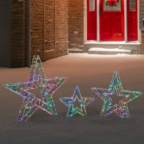 LED Color Changing Stars Outdoor Christmas D&eacute;cor Set {4}