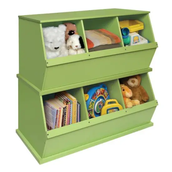 Badger Basket 3 Bin Stackable Storage Cubby Sage {7}