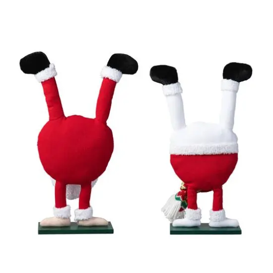 Glitzhome&reg; Upside Down Fabric Santa & Snowman Table D&eacute;cor Set {7}