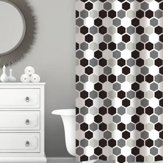 Bath Bliss Honey Comb Design Shower Curtain {3}