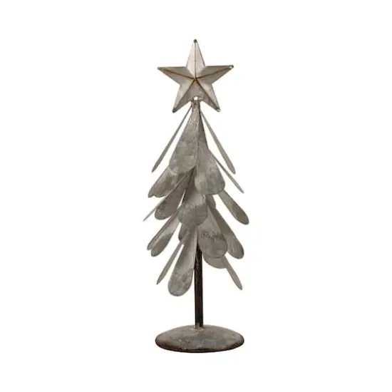 Glitzhome&reg; Galvanized Metal Christmas Tree Table D&eacute;cor Set {6}