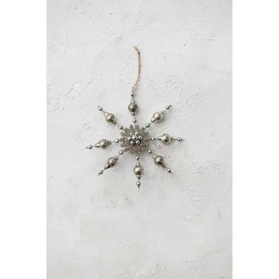 Hello Honey&reg; 7" Silver Glass Snowflake Ornament {1}