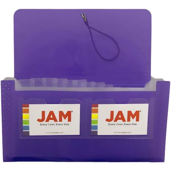 JAM Paper 5" x 10.5" 13-Pocket Expanding File, 2ct. Purple {5}
