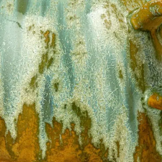 Hello Honey&reg; 5.5" Multicolor Reactive Glaze Stoneware Oil Lamp with Handle {7}