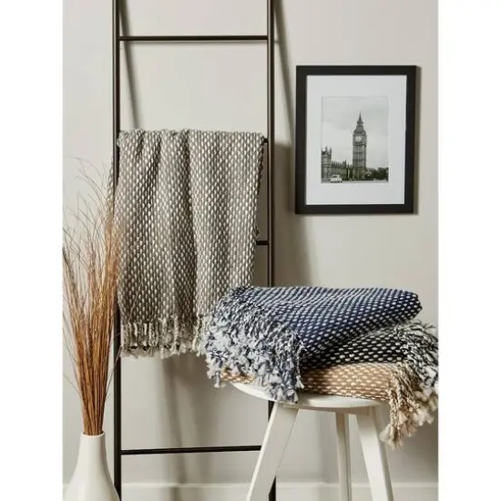 DII&reg; Gray & White Textured Acrylic Throw {9}