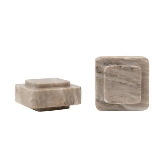 Hello Honey&reg; Square Marble Bookends Set Beige {1}