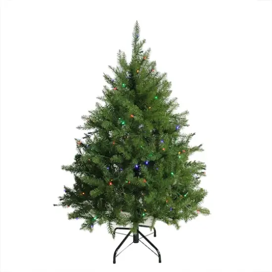 4ft. Pre-Lit Northern Pine Artificial Christmas Tree, Multicolor LED Lights {1}