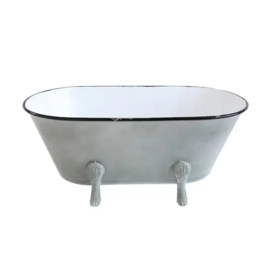 Hello Honey&reg; 20" Decorative Gray Metal Bathtub with Feet {1}
