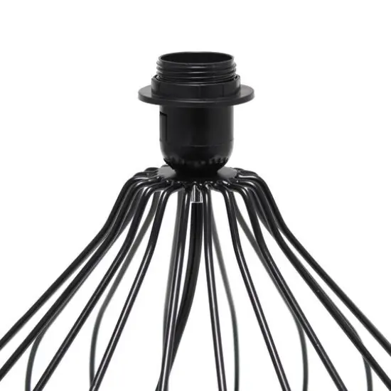 Simple Designs 19.7" Geometrically Wired Table Lamp Black with Black Shade {7}