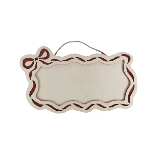 15.25" Red Bow Frame DIY Wood & Acrylic Wall Plaque by Make Market&reg; {1}