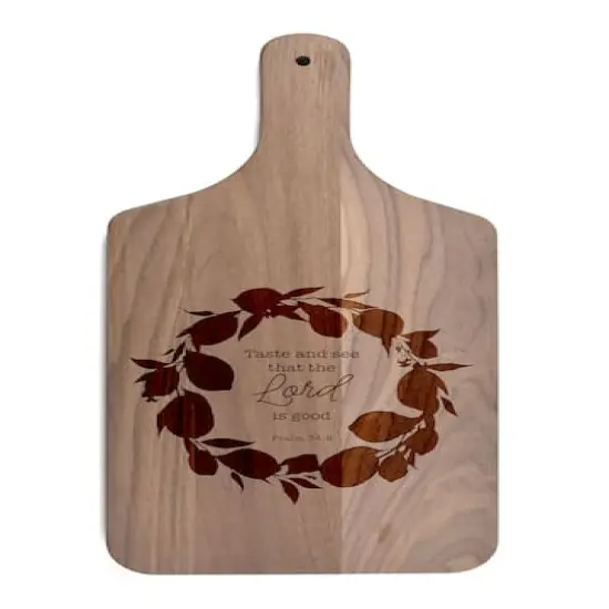 Lemon Wreath 8" x 17" Walnut Paddle Cutting Board {1}