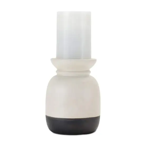 Dual-Tone Ceramic Candle Holder Set, 6.25" & 8.25" {4}