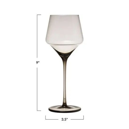 Hello Honey&reg; 12oz. Long Stem Smokey Wine Glasses, 6ct. {6}