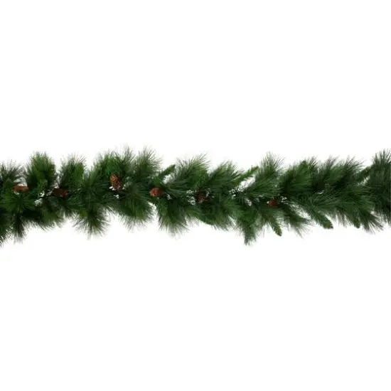 9ft. Artificial White Valley Pine With Pine Cones Garland {5}
