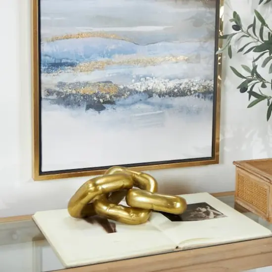 11" Aluminum Chain Sculpture Gold {4}