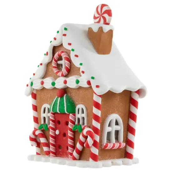 5.25" LED Lighted Gingerbread Candy House Christmas Decoration {4}