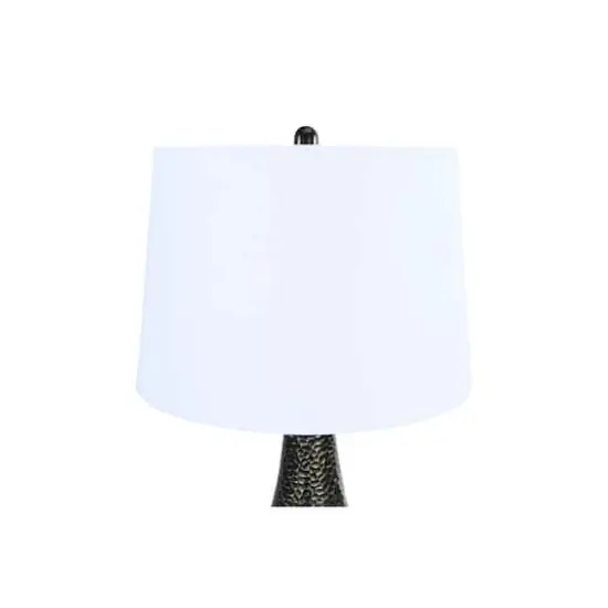 Hello Honey&reg; 28" Hammered Metal Table Lamp with Linen Shade {8}
