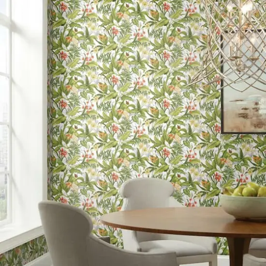 RoomMates Wailea Coast Peel & Stick Wallpaper White/Green {5}