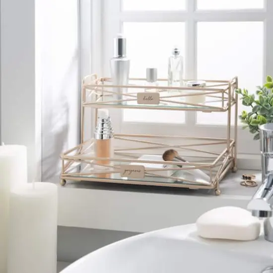 Home Details Rose Gold 2-Tier Vanity Tower {4}