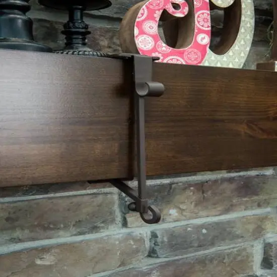 Brown Mantel Garland & Christmas Stocking Holder, 2ct. {19}