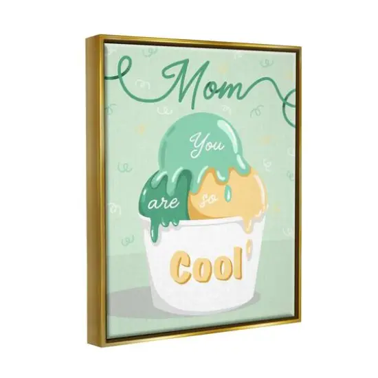 Stupell Industries Mom You Are So Cool Ice Cream Floater Framed Art Gold {4}