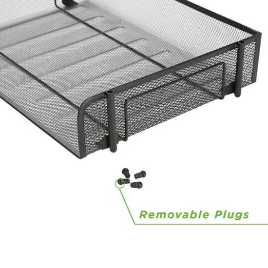 Mind Reader 2 Pack Black Stackable Metal Mesh Organizer {8}