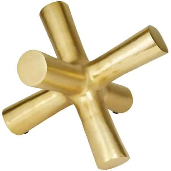 10" Gold Aluminum Jack Abstract Sculpture {1}