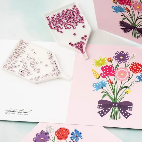 John Bead Crystal Lane DIY White Rhinestone Sorting Tray with 2 Pickup Sticks {5}