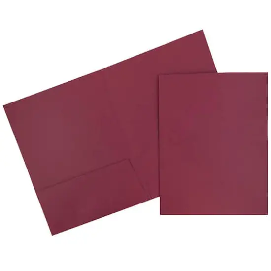 JAM Paper 2-Pocket Textured Linen Business Folders, 100ct. Burgundy {1}