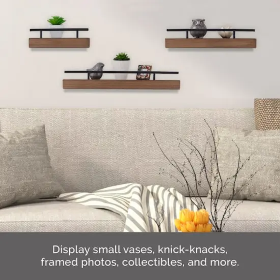 Melannco Natural Metal Railing Shelf Set {4}