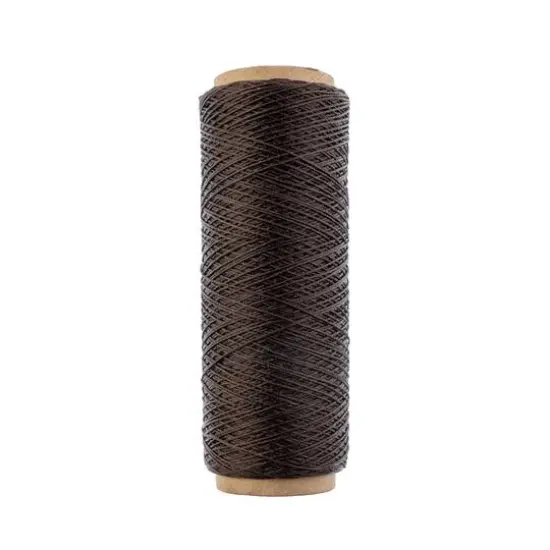 Gudebrod 0.015" 3 Ply Waxed Thread, 500ft. Dark Brown {3}