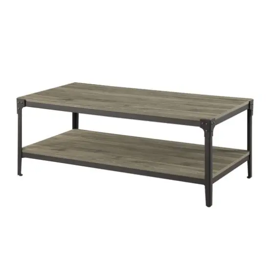 Walker Edison 48" Slate Gray Angle Iron Coffee Table {1}