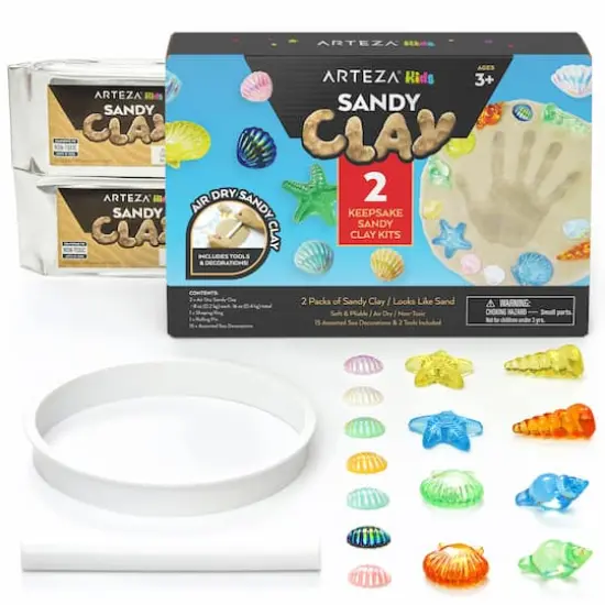 Arteza&reg; Kids Sandy Clay Keepsakes Kit, 19 pcs {1}