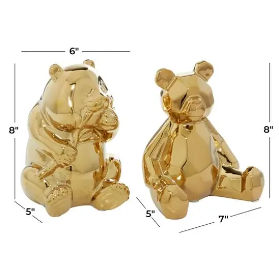 Gold Porcelain Glam Sculpture, set of 2, 7", 8" {10}