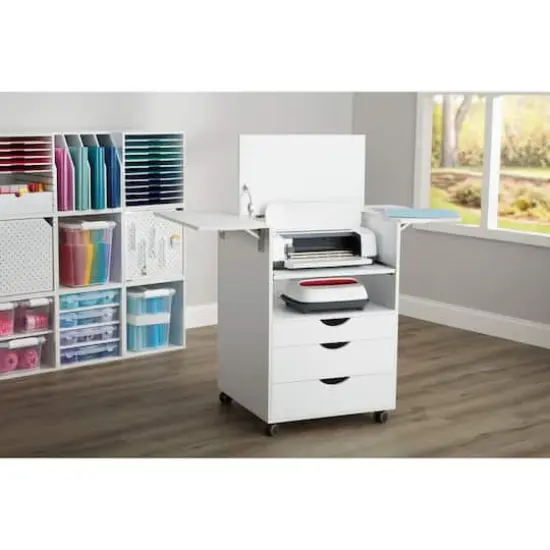 48" White Expandable Mobile Workstation by Simply Tidy&reg; {3}