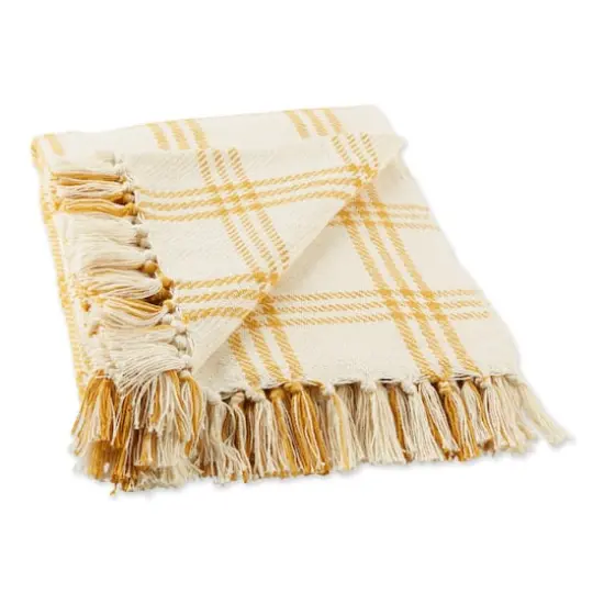 DII&reg; Honey Gold Modern Farmhouse Plaid Throw {1}