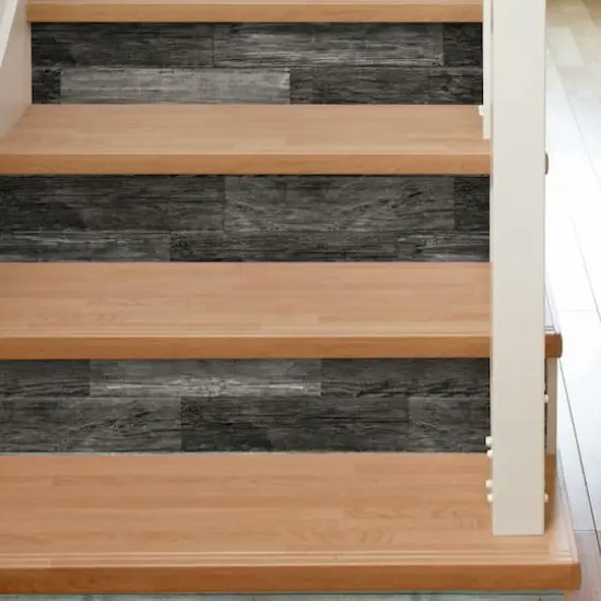 RoomMates Distressed Barn Wood Plank Black Peel & Stick Giant Wall Decals {3}