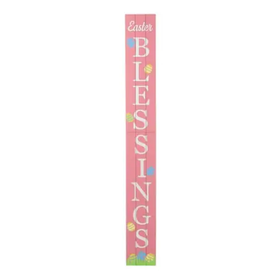 Glitzhome&reg; 60'' Easter Blessings Wooden Porch Sign {1}