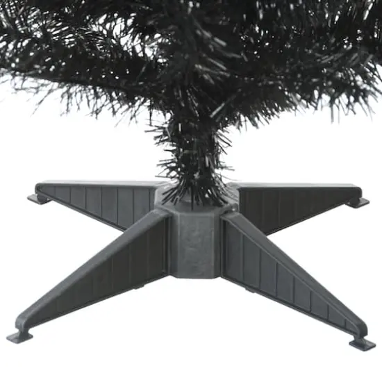 3ft. Unlit Black Tinsel Artificial Christmas Tree {4}