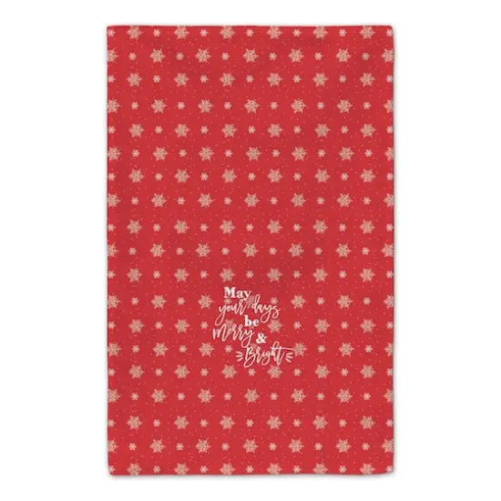 Red Snowflake Pattern Tea Towel Set {5}