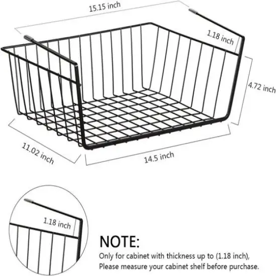 NEX&trade; Black Under Shelf Wire Baskets, 4ct. {3}