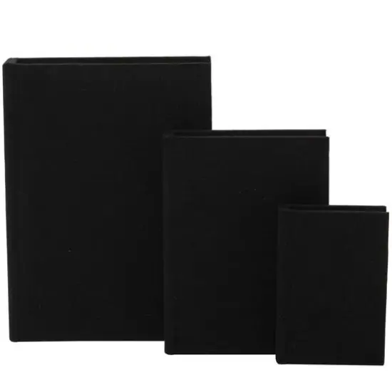 Black Linen Faux Book Box Set {3}