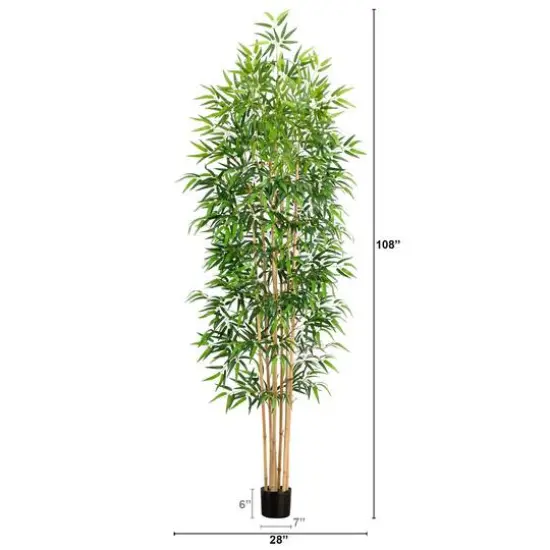 9ft. Potted Bamboo Tree with Real Bamboo Trunks {7}